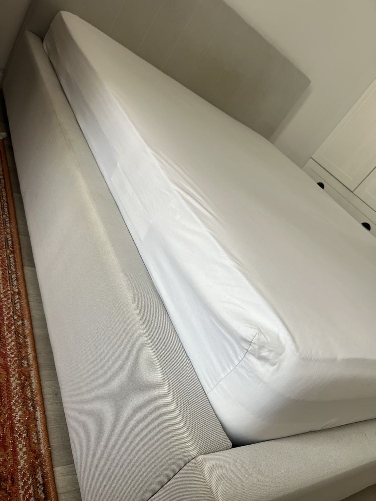 Łóżko senpo 160x200 tapicerowane szare BEZ MATERACA