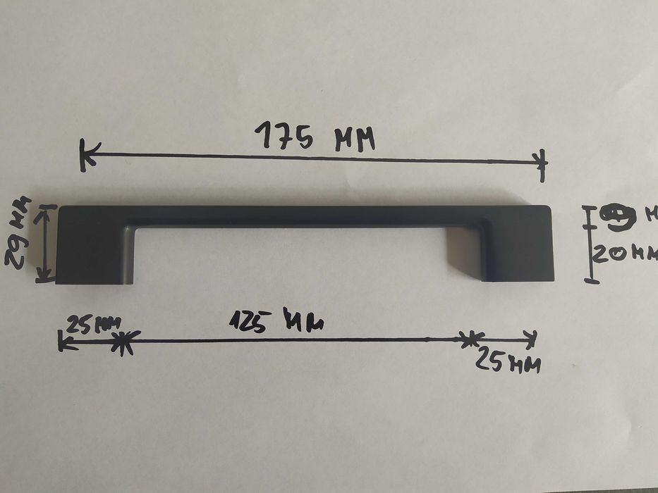 Metalowy uchwyt meblowy - komplet