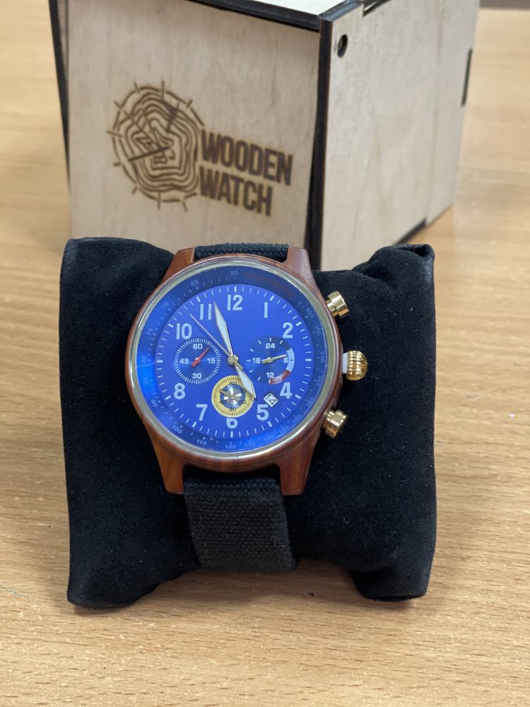 Наручные часы WoodenWatch Comandor, Синий циферблат