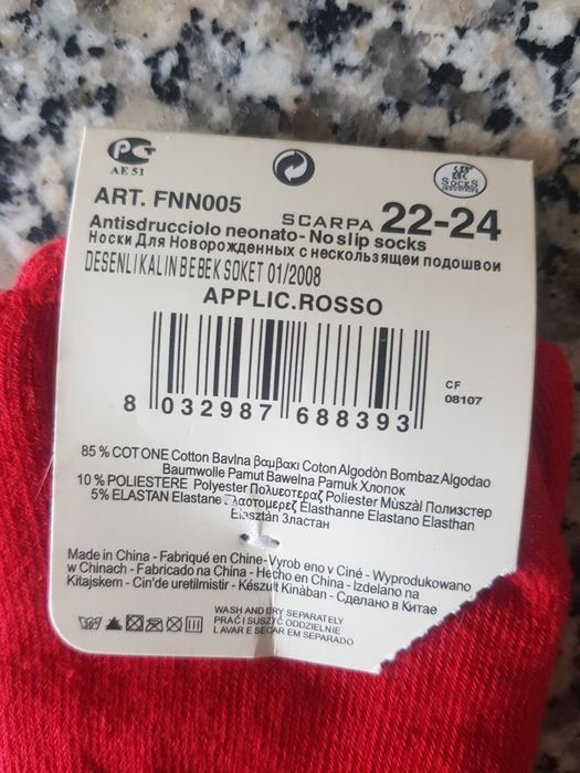 Meias Antiderrapantes NATAL CALZEDONIA - Unissexo - Tamanho 22-24