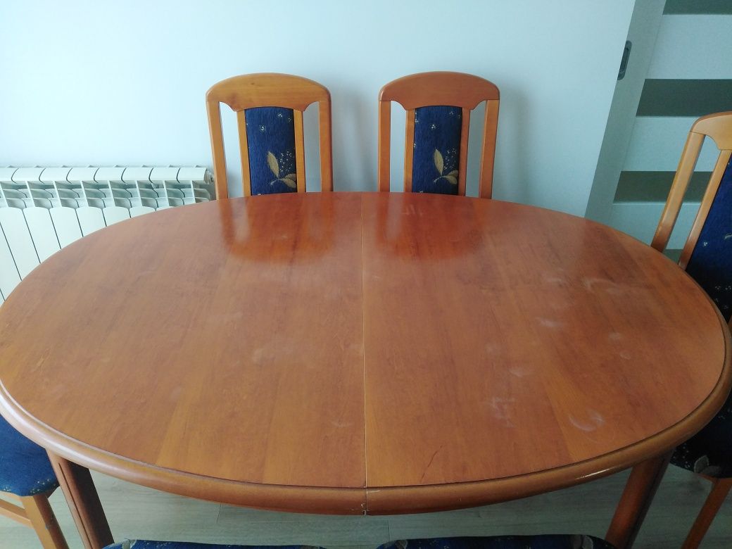 Stół drewniany owalny rozkładany 150-240x105cm