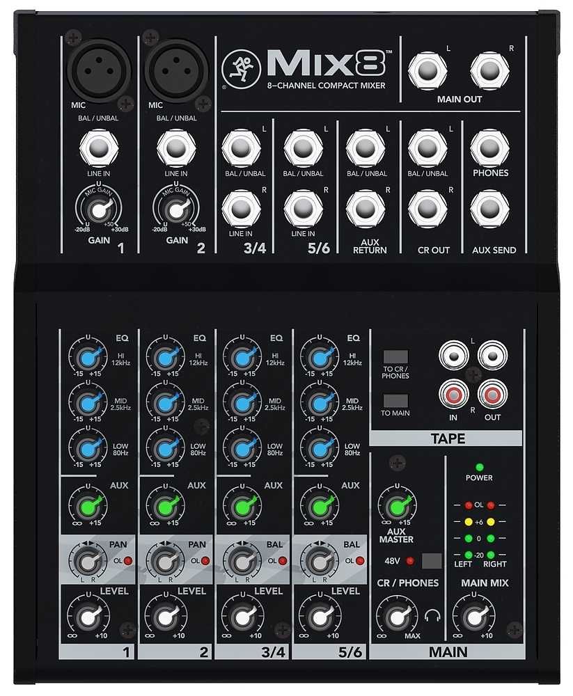 MACKIE MIX 8 mikser fonii MiX8 - instrumental - dla muzyka