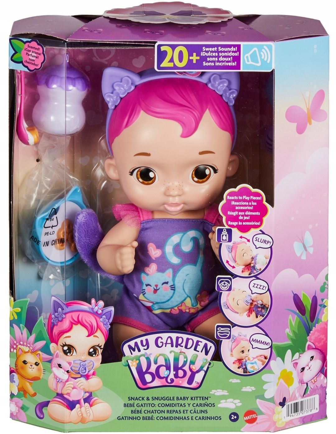 Lalka Mattel My Garden Baby Bobasek-Kotek Karmienie i drzemka HHP27