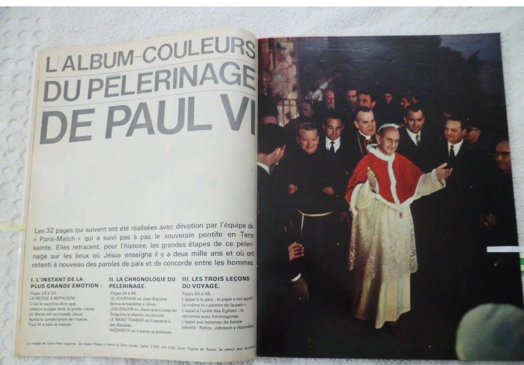 Revistas Paris Match nr. 771 PAPA PAUL VI - 18 Janvier de 1964