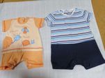 2 pijamas macacão, 1 e 12 meses