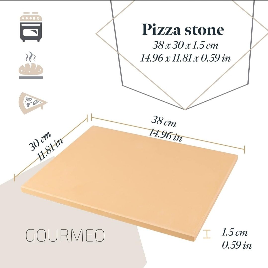 Bambusowy kamień do pizzy+łopatka 38x30cm zestaw do pizzy łatwe czyszc