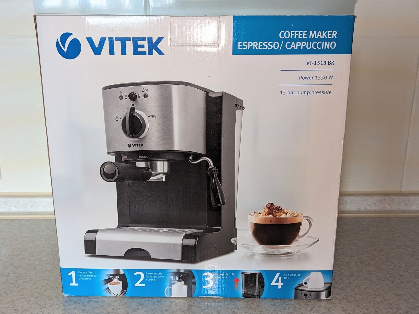 Ріжкова кавоварка еспресо Vitek VT-1513