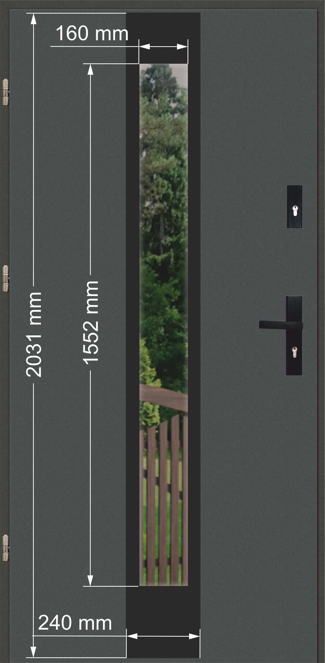 Drzwi OUTLET zewnętrzne LUX PŁASKIE 26 BLACK Prawe 80 Złoty dąb nr313