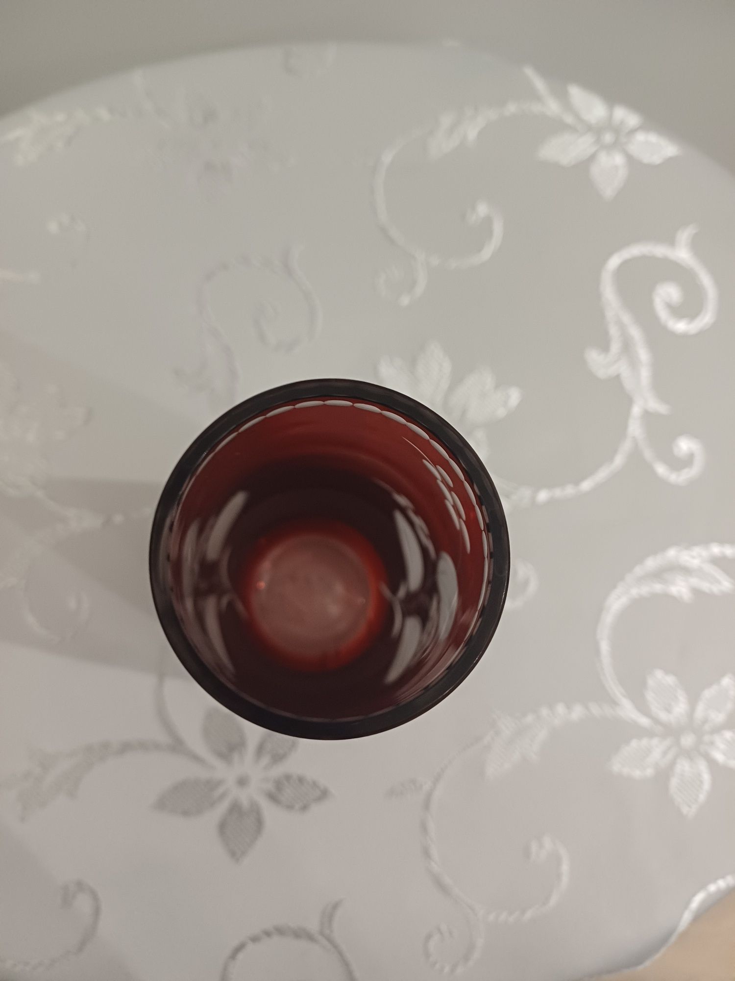 Rubinowe szkło wazon vintage