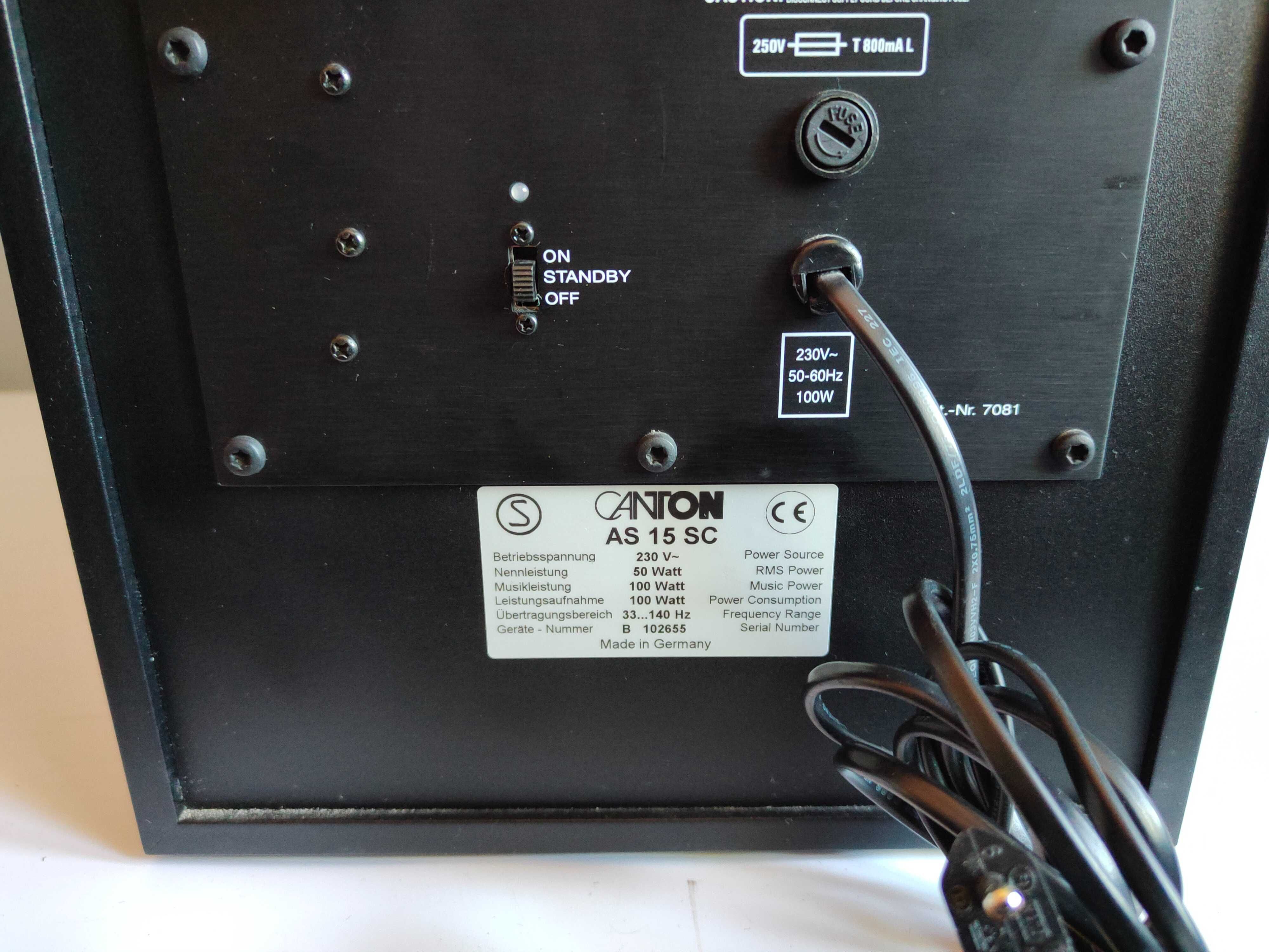 Subwoofer aktywny CANTON AS 15 SC 50W
