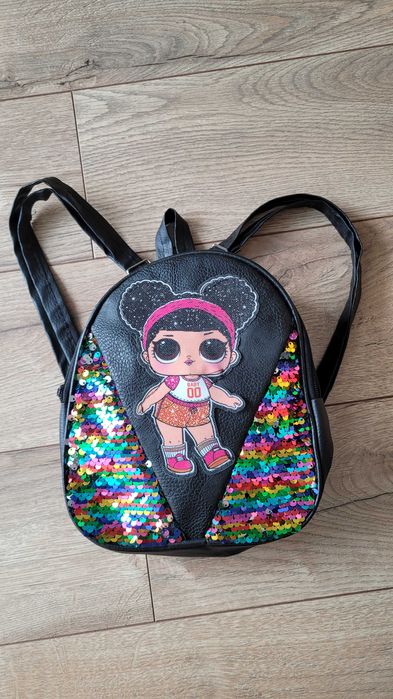 Plecak LOL Surprise, przekręcane cekiny kolorowe i srebrne.