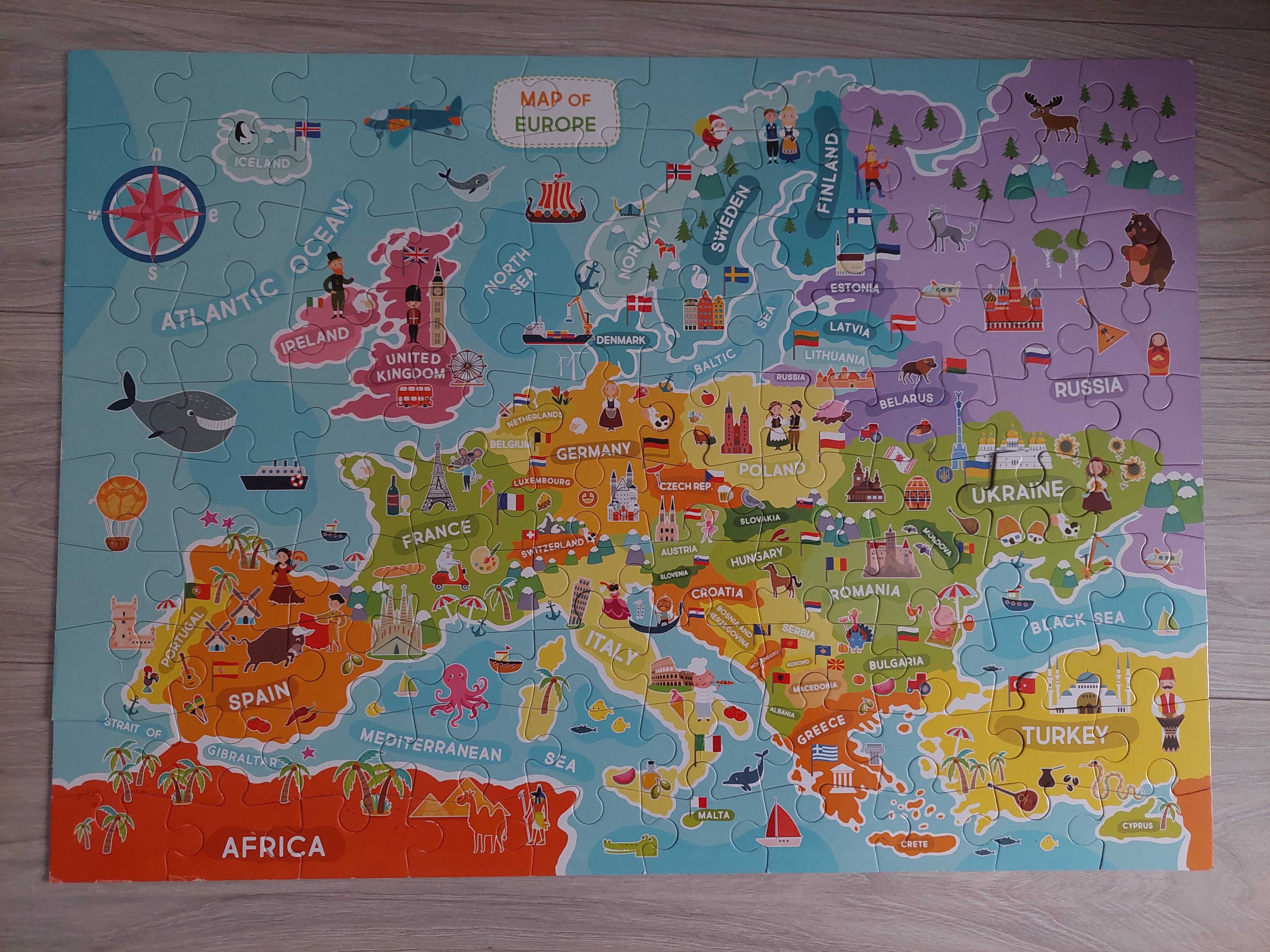 DODO Puzzle Mapa Europy 100 el Duże