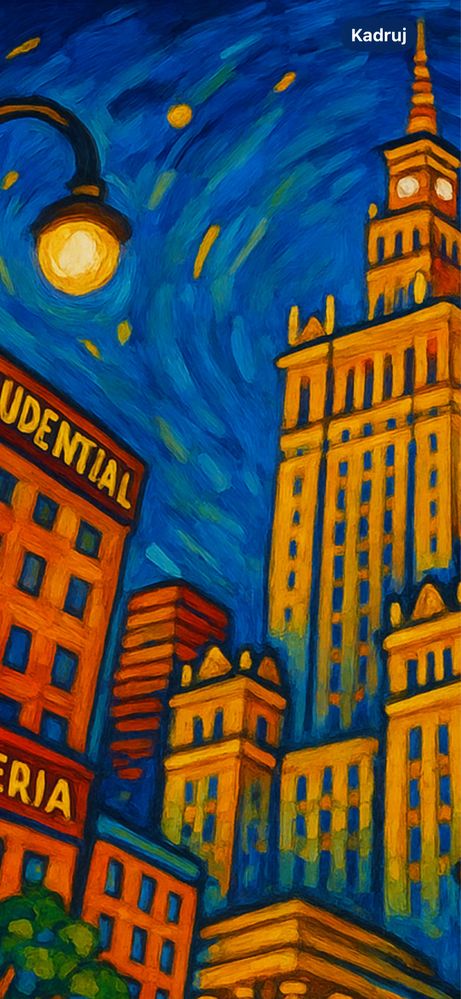 Warszawa nocą – ekspresyjny obraz miasta z Pałacem Kultury