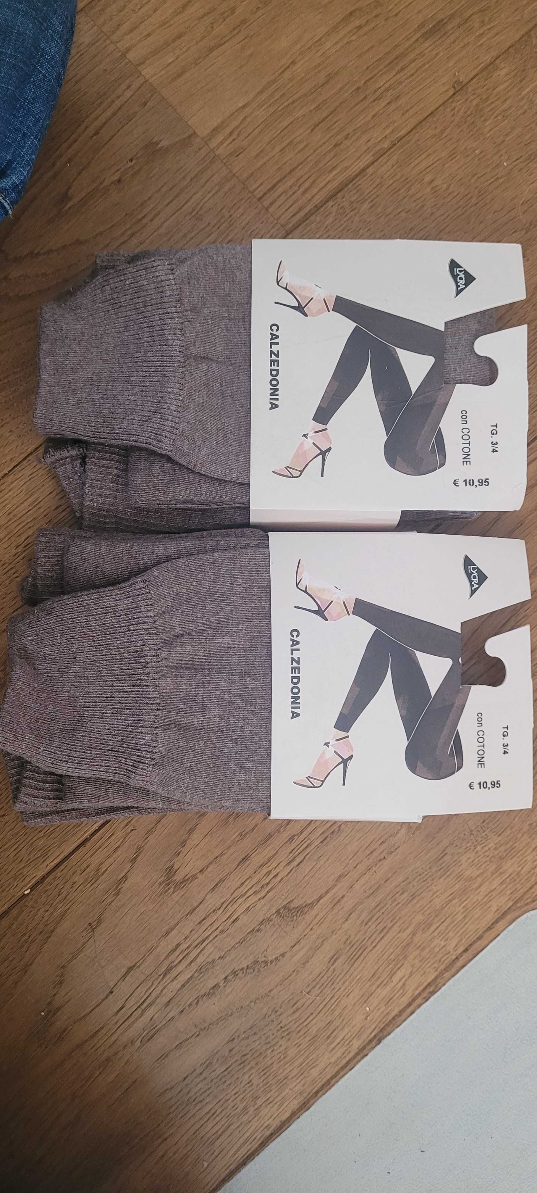 2x calzedonia legginsy beżowe 3/4