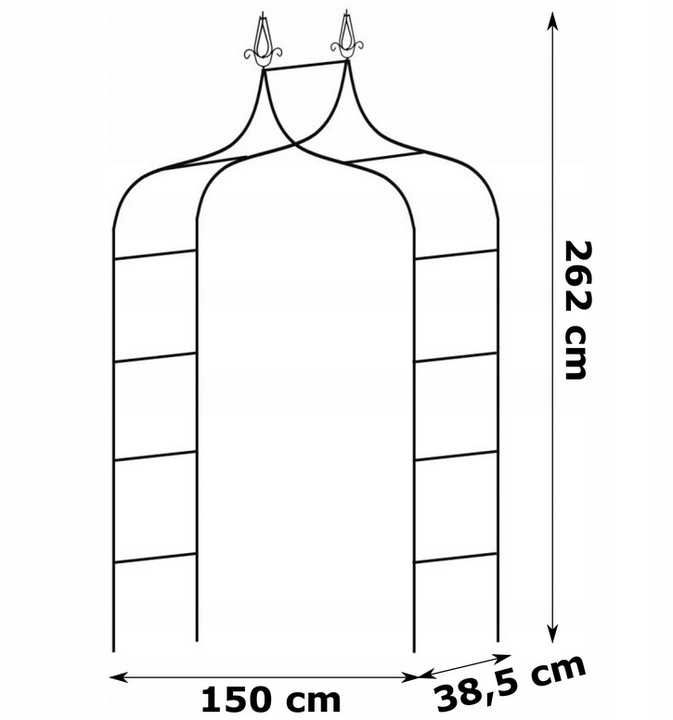 Pergola Ogrodowa Uchwyt Na Kwiaty Bluszcz Róże Łuk 240 x 150cm Metal