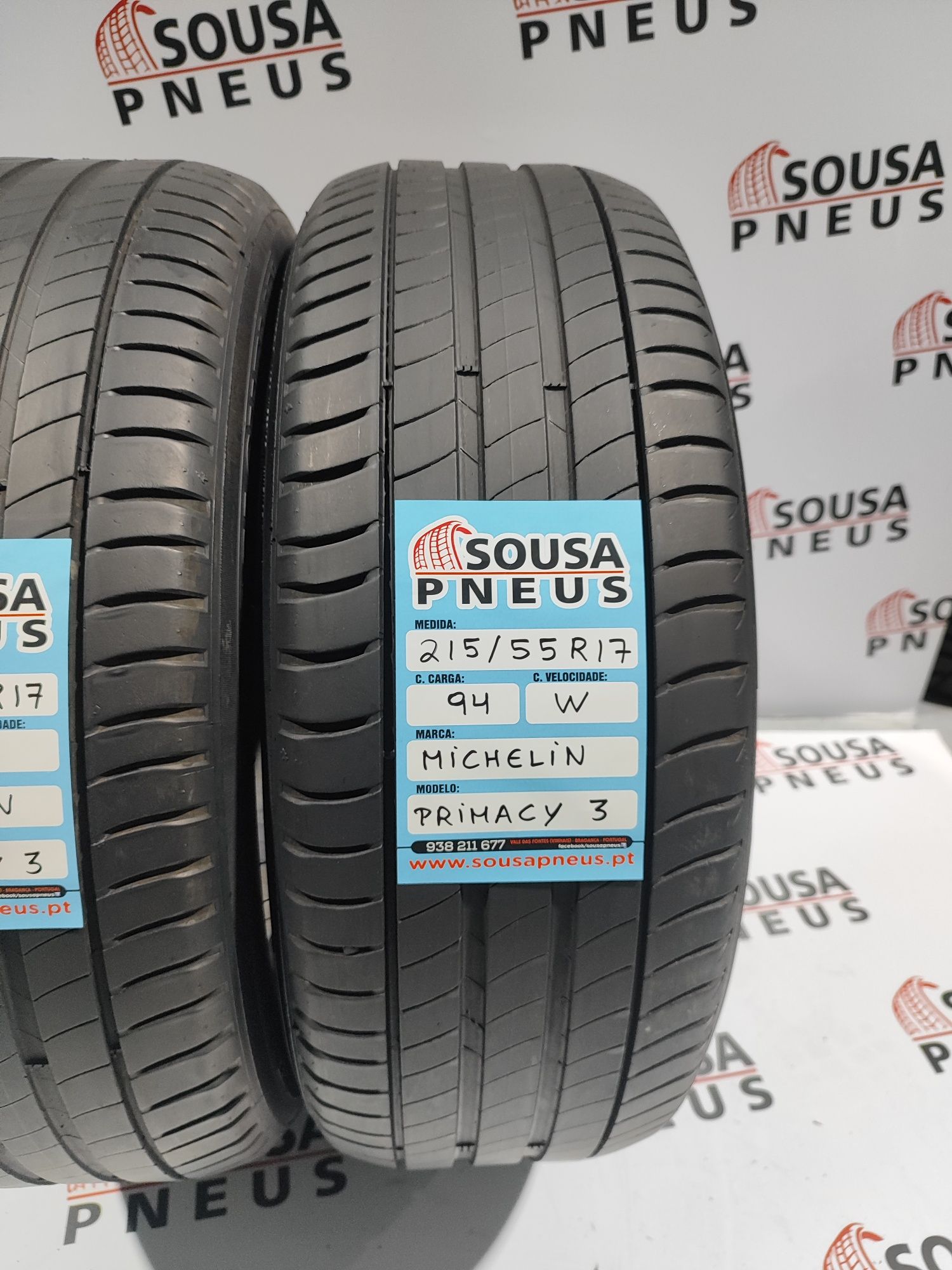 110 Euros 2 pneus semi novos 215-55R17 Michelin - Oferta dos Portes
