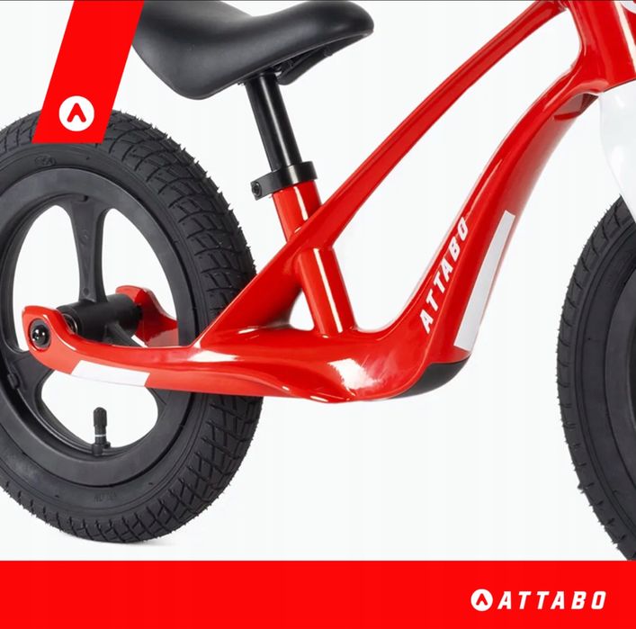 Rowerek biegowy ATTABO Brisk S czerwony 12” ultra lekki 3,8 kg