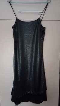 Sukienka czarna mieniąca 160 cm