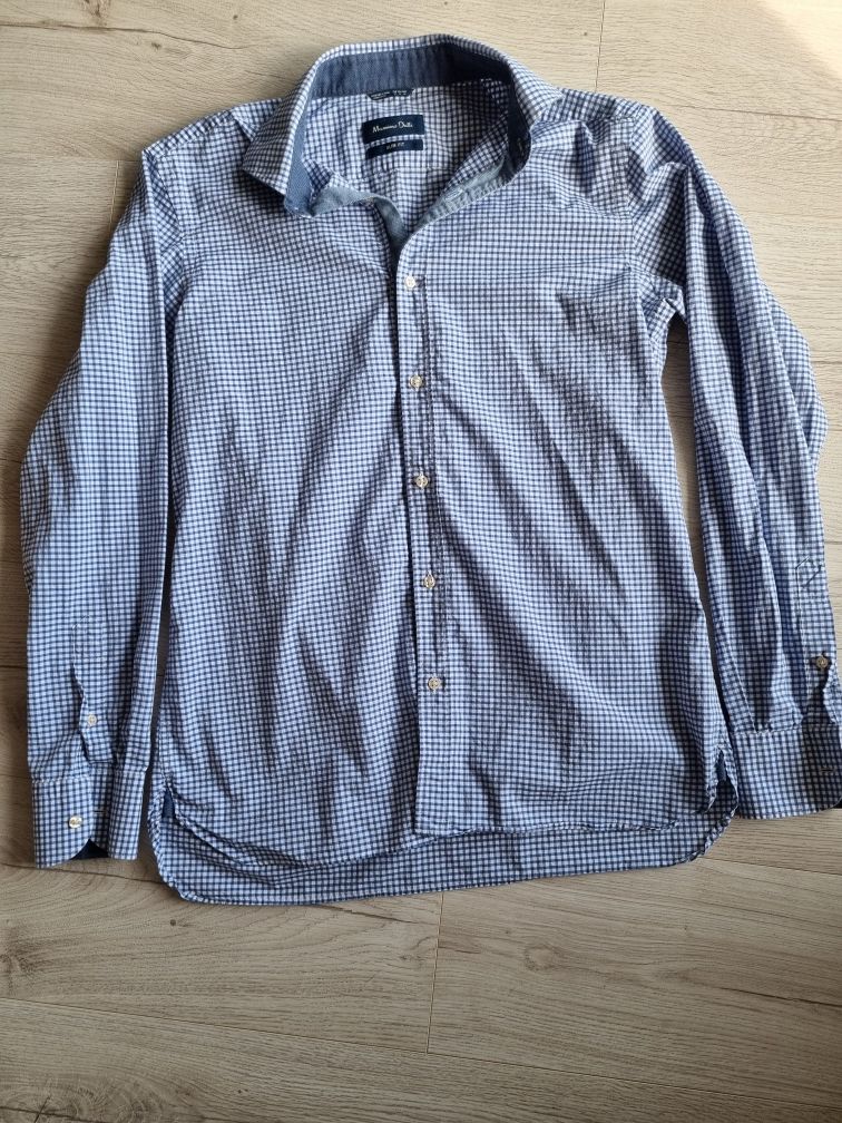 Massimo Dutti, slim fit, koszula męska, długi rękaw, w kratkę, rozm. M
