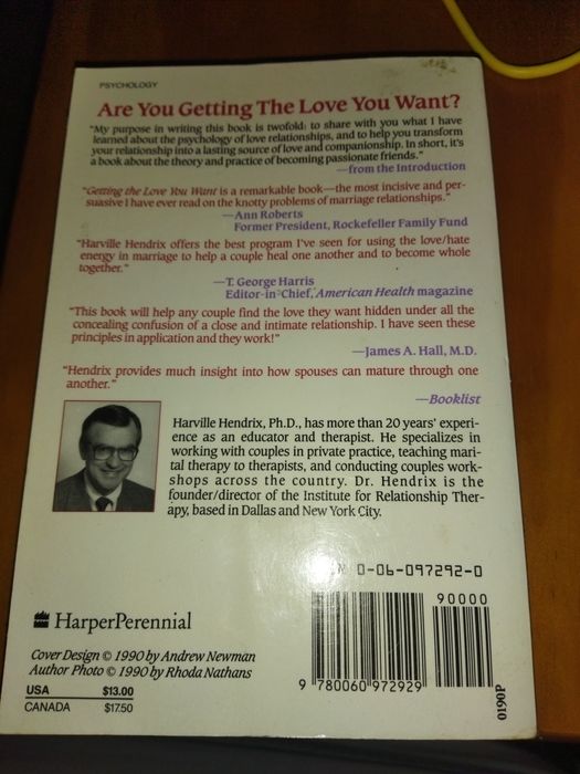 Livro "Getting the love you want. A guide for couples"