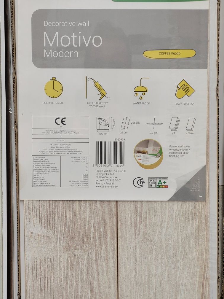 Panele dekoracyjne na ścianę Motivo COFFEE WOOD z materiału PVC, VOX