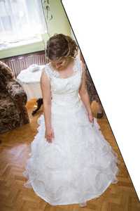 Prześliczna wygodna suknia ślubna rozmiar S 36/38 wzrost 160cm