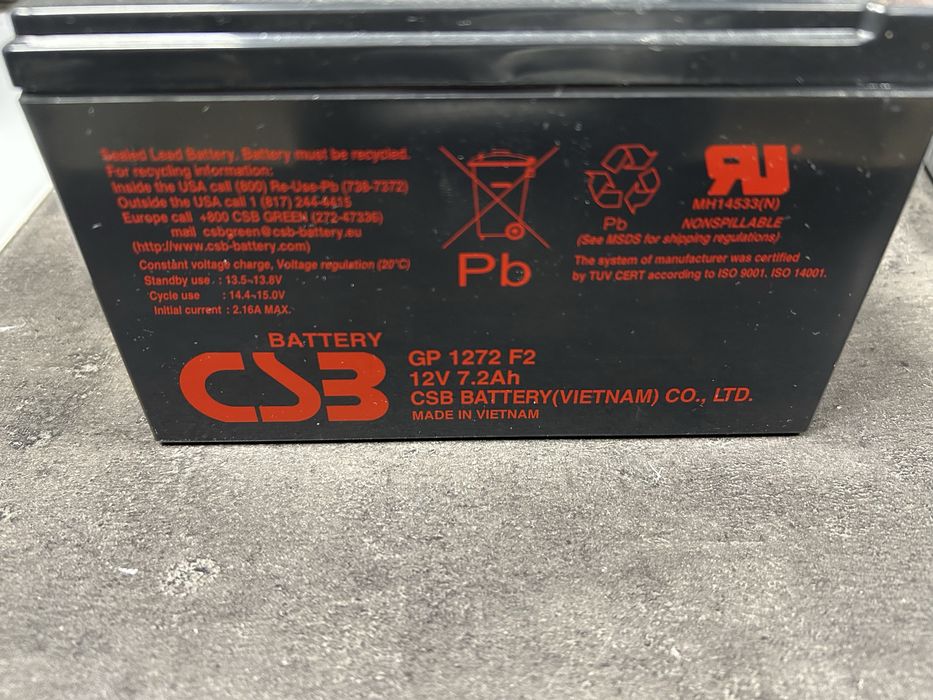Akumulatory 12V 7,2Ah. GP1272 sprawbe