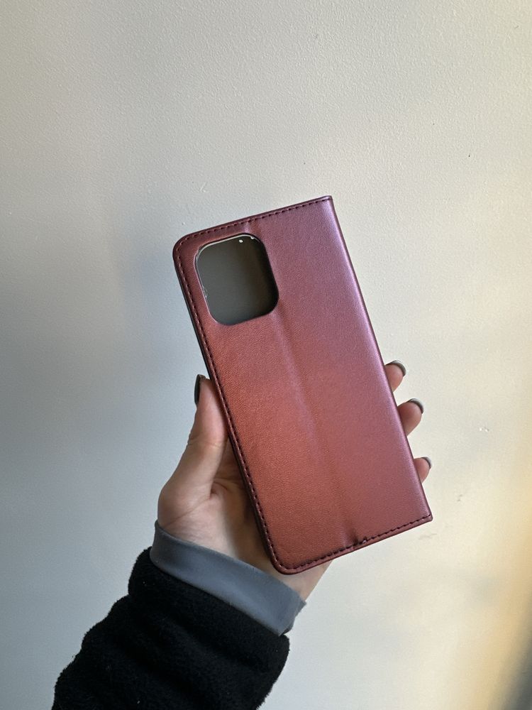 Szkło hartowane i etui bordowe do MOTOROLA G75