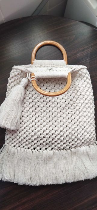 Bolsa macramé de algodão
