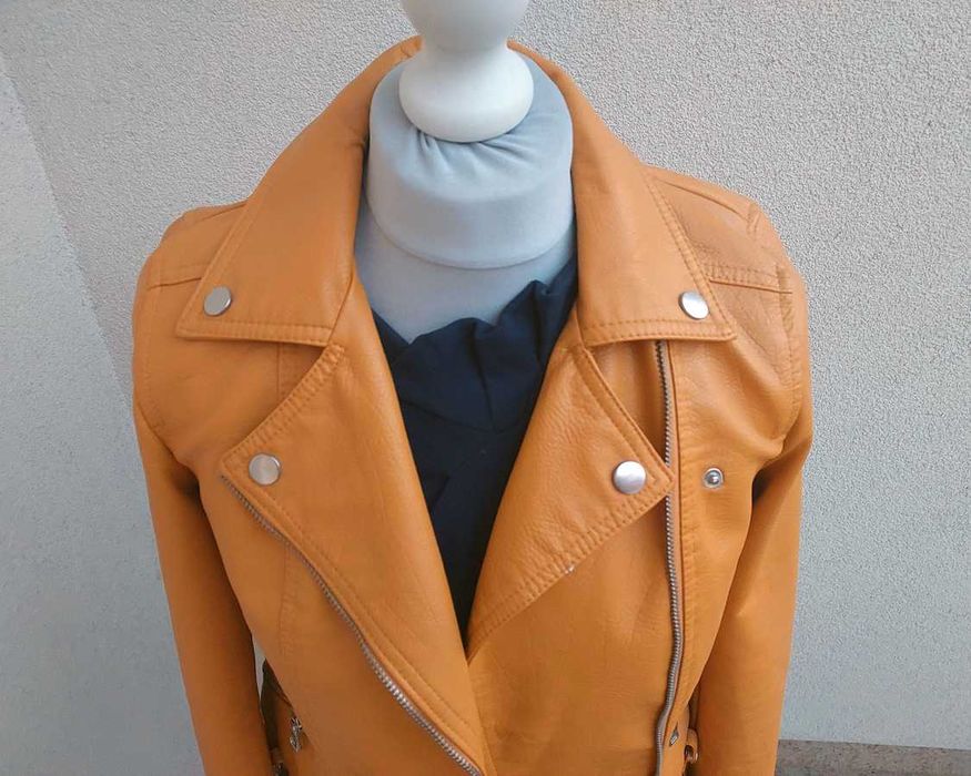 Kurtka ramoneska damska żółta musztardowa F&F rozm. 34 - nowa