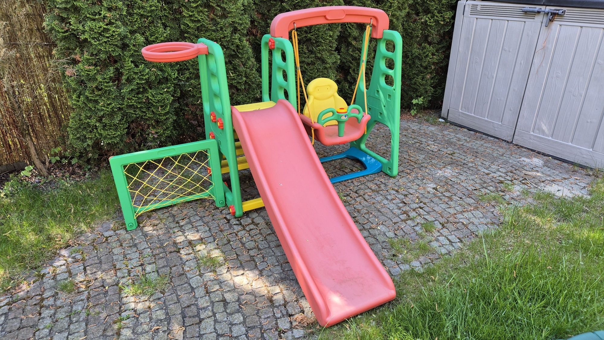 Plac zabaw 4w1 zjeżdżalnia huśtawka kosz bramka