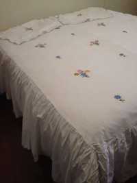 colcha bordada cama de casal largura 140 cm