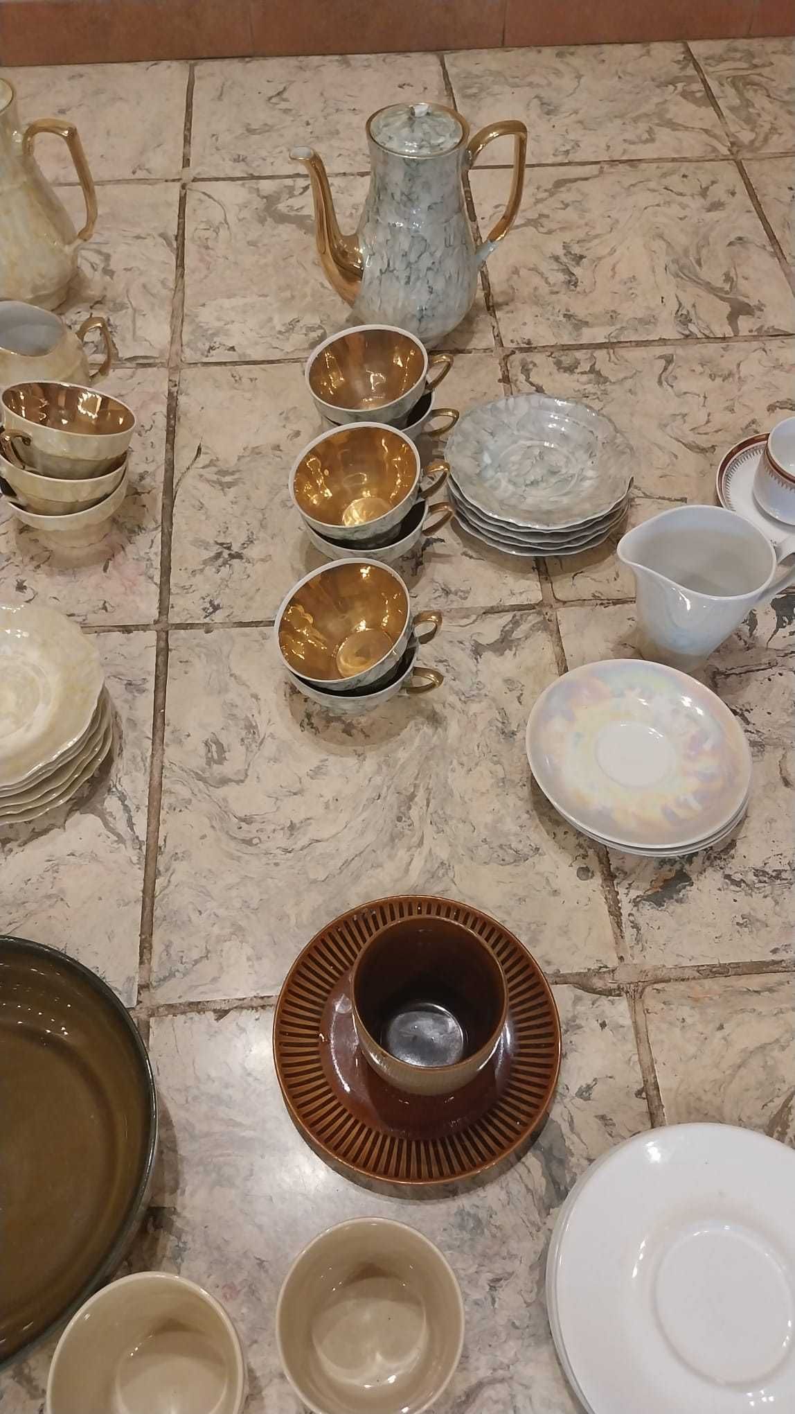 Duży Zestaw ceramiczny PRL do kawy/herbaty