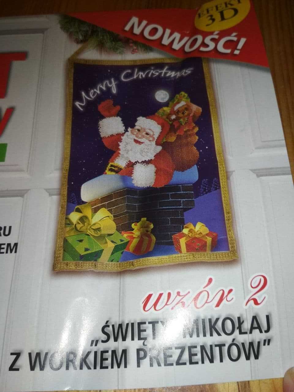 Haft krzyżykowy - świąteczna kanwa z nadrukiem