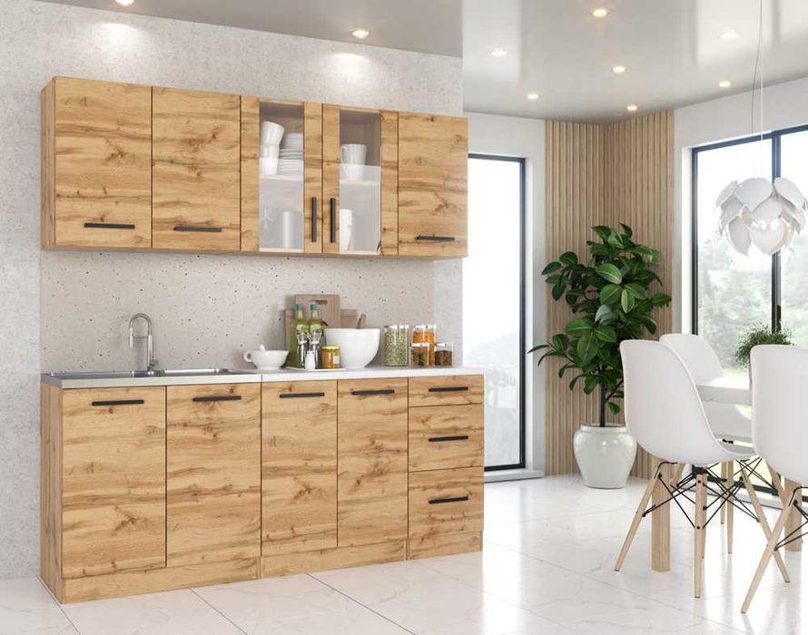 Kuchnia Nowoczesna Rest 2.0m Zestaw Kuchenny Modułowy Z Blatem Pojemny