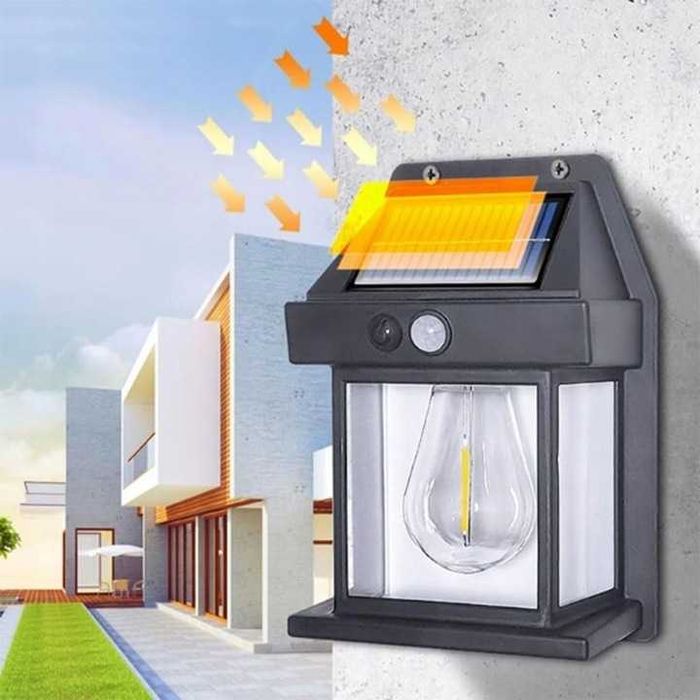 LAMPA Ścienna SOLARNA ŻARÓWKA Kinkiet LED Czujnik Ruchu i Zmierzchu