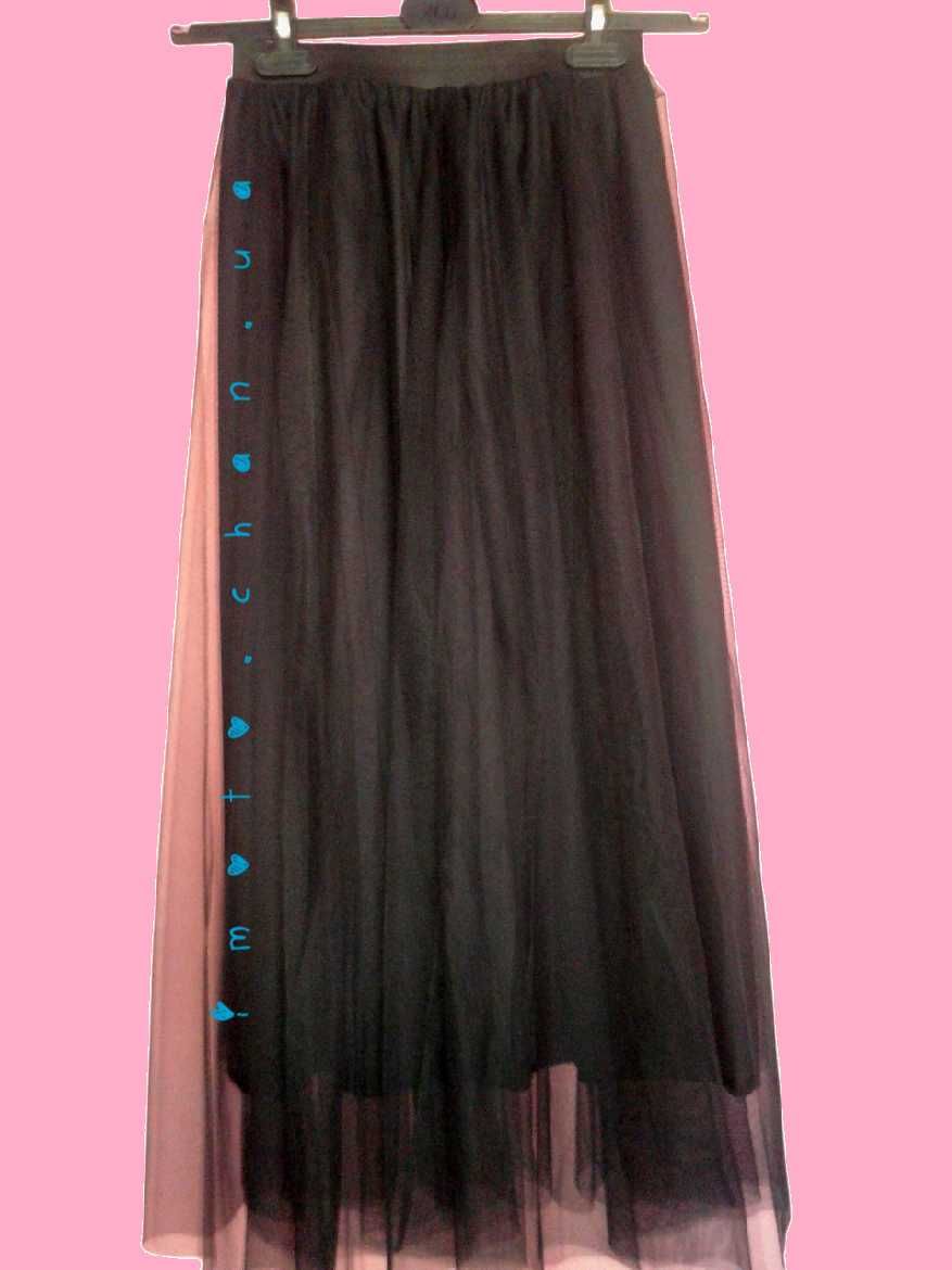 Праздничная выпускной тюль длинная клешеная фатиновая юбка черная