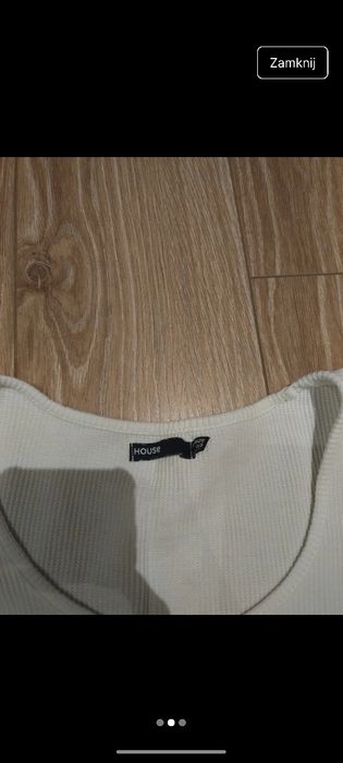 House bluzka crop top biały dekolt