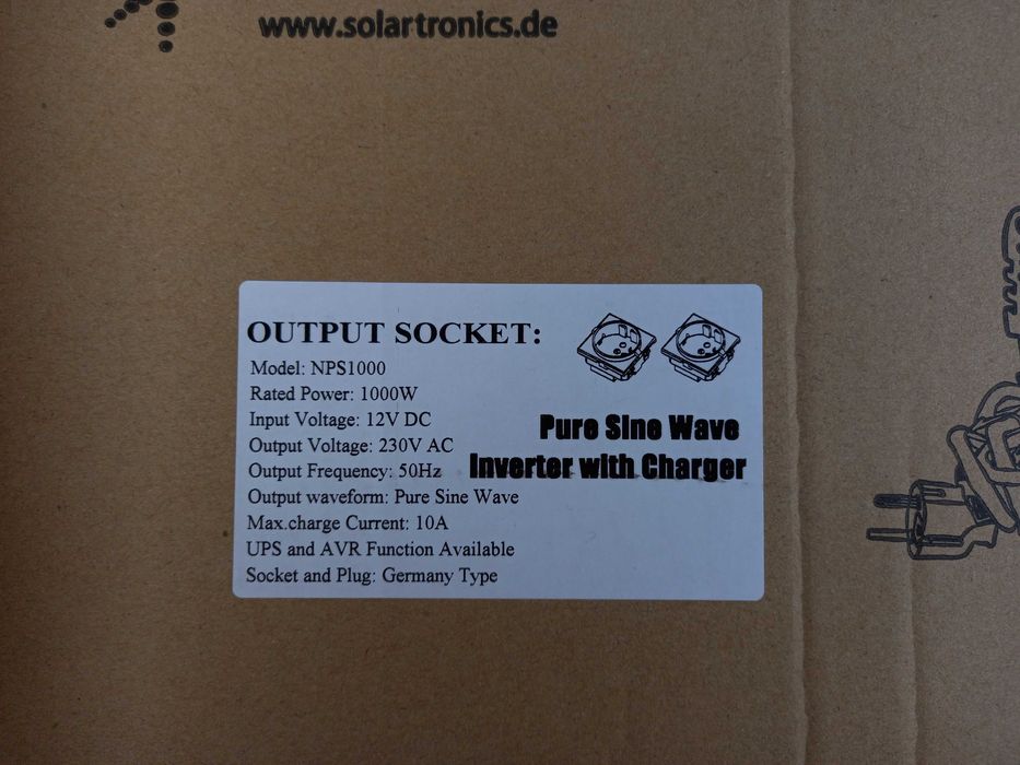 Німецький інвертор: Solartronics 12v NPS 1000 Watt - Чистий синус