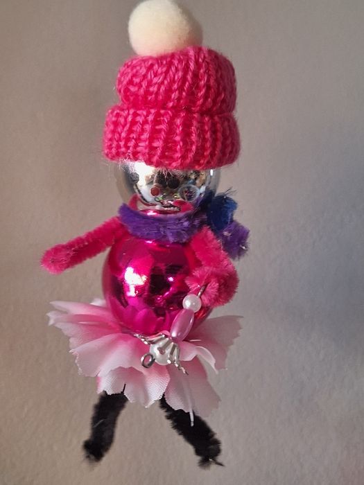 Bombka PRL stara kształtka na choinkę pajacyk