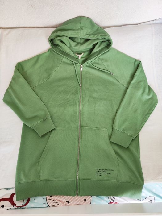 Кофта зіпка худі Next р. XL 48/50 EUR (54/56 Укр.) зелена подовжена