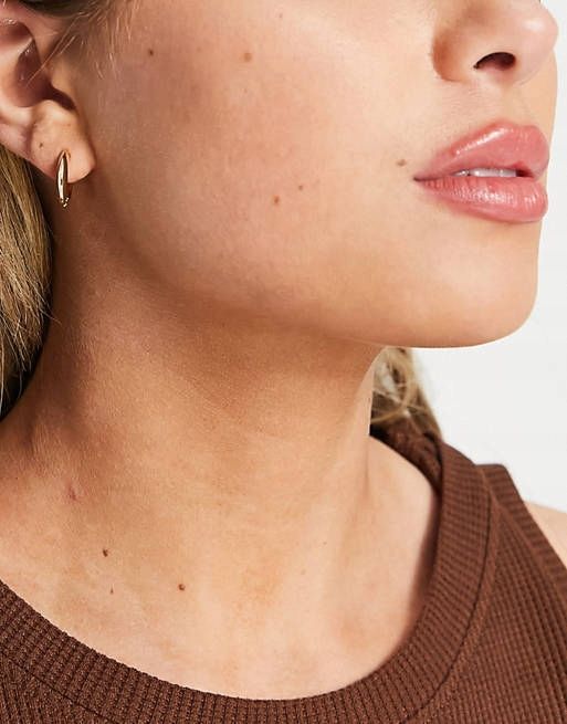 Topshop Kolczyki Grube Koła Małe Złote Stal
