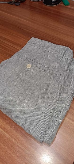 Lniane casualowe spodnie chinosy 40 (M) ZARA szare