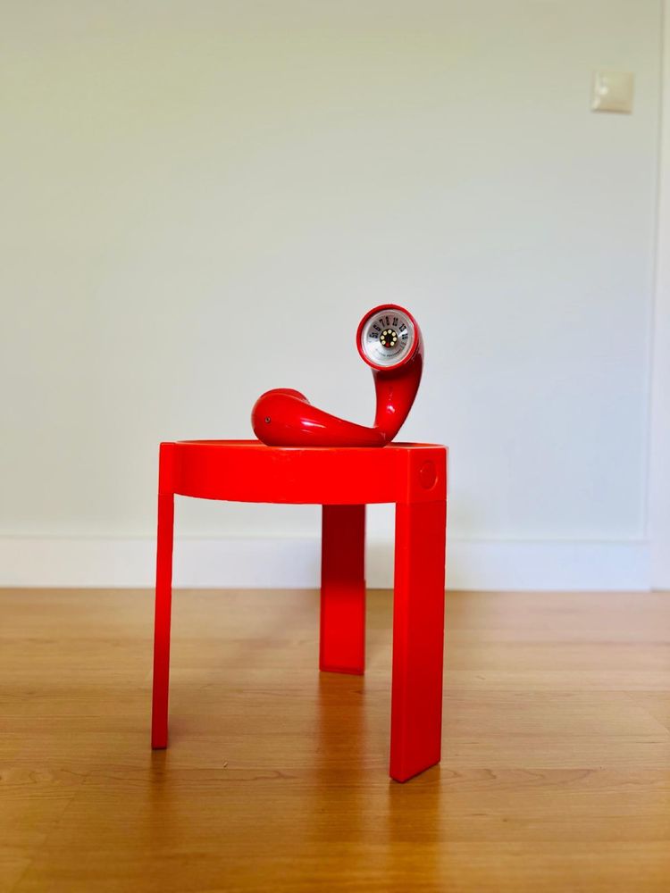 Mesa de apoio vermelha anos 70 Prisunic