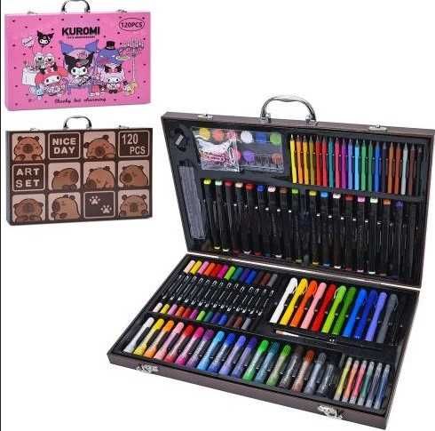 Набор для рисования 120 предметов карандаши краски фломастеры