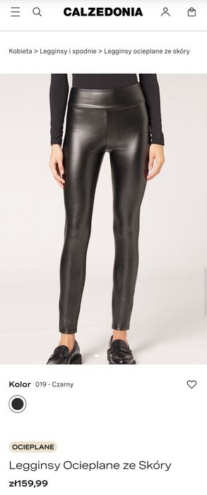 CALZEDONIA Legginsy z imitacji skóry, rozmiar M