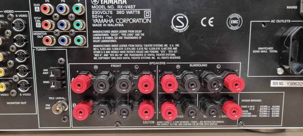 Amplituner YAMAHA rxv-457 dolby DTS