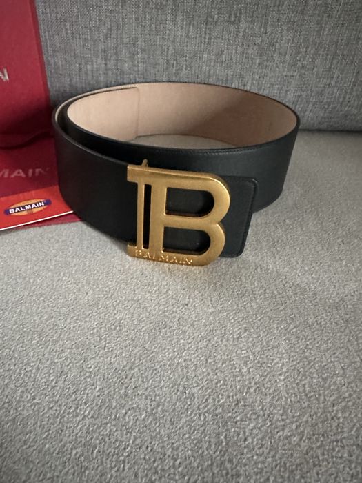 Balmain B- Pasek skórzany czarny B-BELT 95cm Nowy