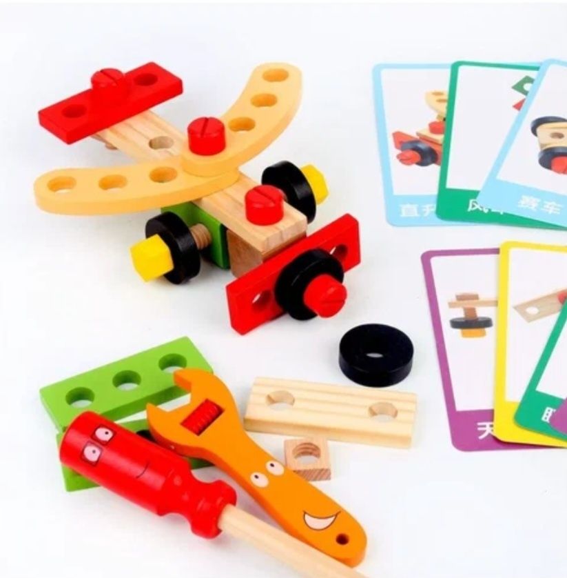 Drewniane klocki Konstrukcyjne zabawka kreatywna dla dzieci