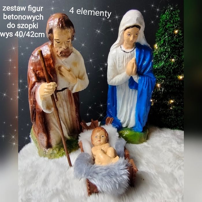 Szopka bożonarodzeniowa betonowe figury figurki święta rodzina
